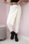 Punto Milano winter pants with decorative zipper light beige