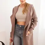 Insulated raincoat with mocha hood