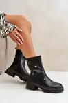 FG2 Dámske Eko Kožené Čižmy Na Zips S Ozdobnými Detailmi Čierne Reritha
