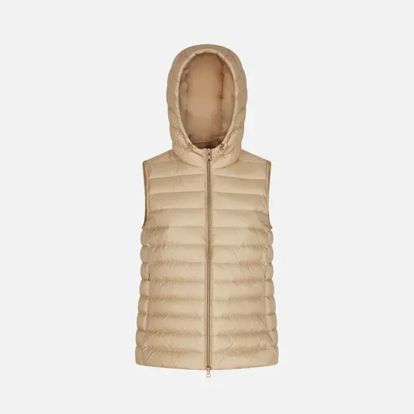 Beige women's down vest Geox Jaysen - Women's