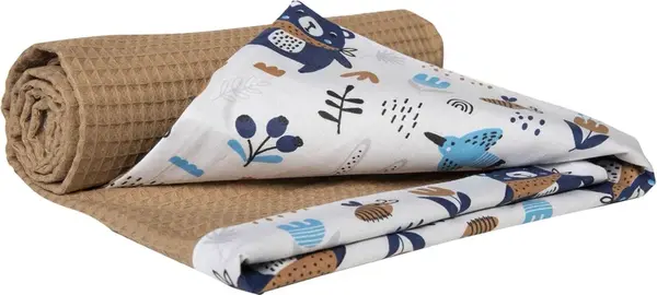 Medi Partners Blanket 75x100 cotton + cotton Waffle – Boho + brown waffle