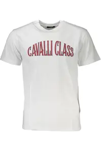 Biele tričko Cavalli Class s krátkym rukávom