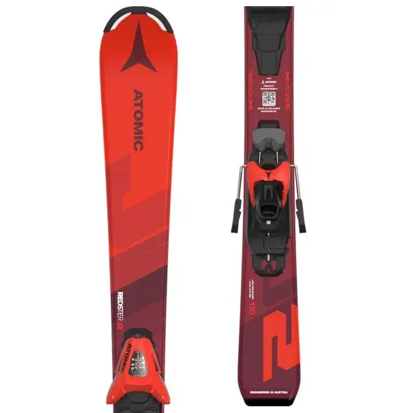 Atomic REDSTER J2 100-120 + C 5 GW Dětské sjezdové lyže, červená, velikost
