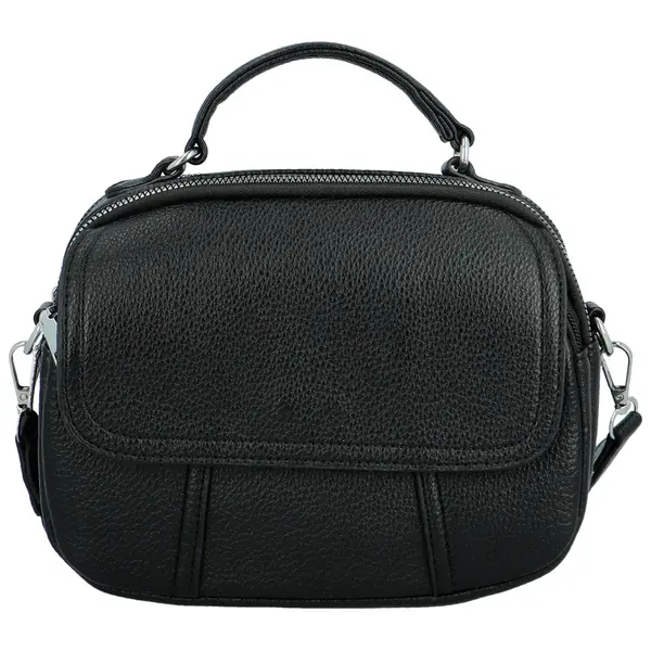 Trendy dámská koženková crossbody kabelka Badamia, černá
