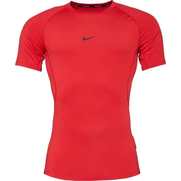 Nike M NP DF TIGHT TOP SS Pánské tréninkové tričko, červená, velikost XXL