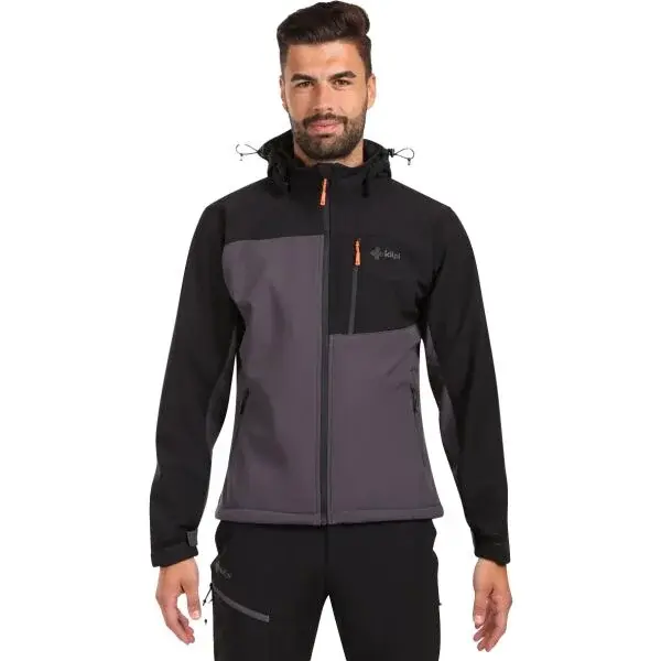 KILPI ONTAVIO Pánská softshellová bunda, tmavě šedá, velikost