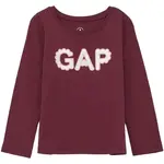 GAP V-FRCH LOGO Dívčí tričko s dlouhým rukávem, vínová, velikost 5Y