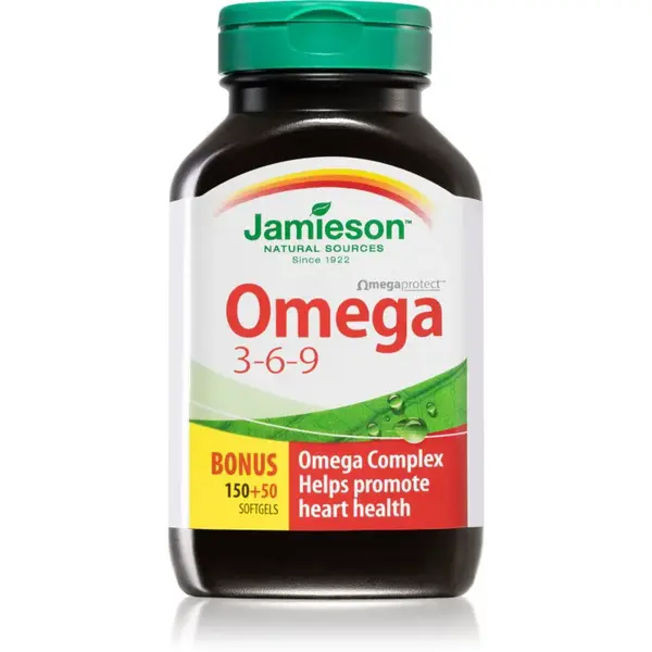 Jamieson Omega 3-6-9 1200mg měkké tobolky pro normální činnost srdce a mozku 200 cps