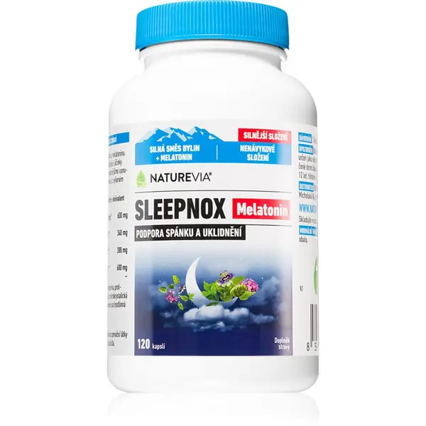 NatureVia Sleepnox Melatonin kapsle při potížích se spánkem a usínáním 120 cps