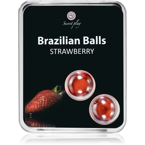 Secret play Brazilian 2 Balls Set tělový olej Strawberry 8 g