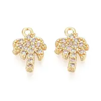 Brass Micro Pave Clear Cubic Zirconia Pendants