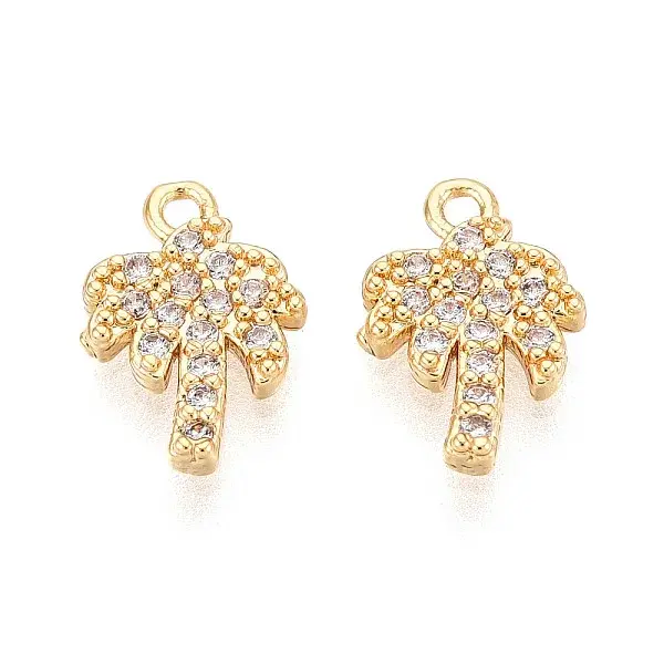 Brass Micro Pave Clear Cubic Zirconia Pendants