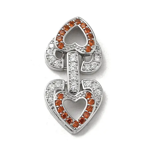 Brass Micro Pave Cubic Zirconia Fold Over Clasps