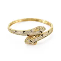Brass Micro Pave Cubic Zirconia Snake Bangles for Women