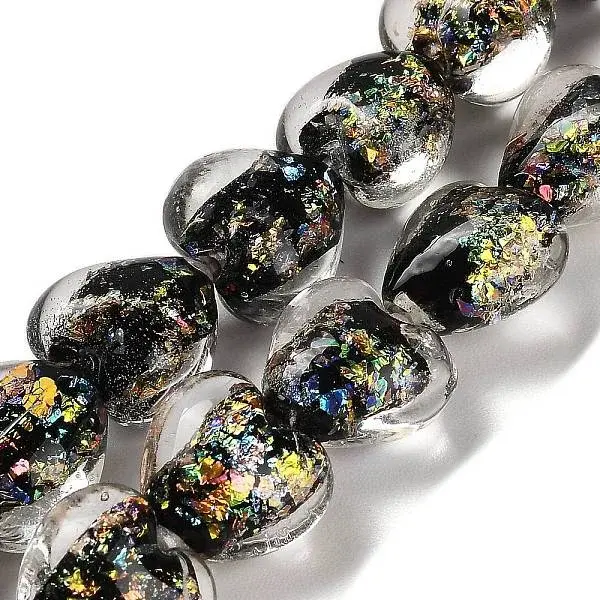 Handmade Dichroic Foil Glass Beads Strands