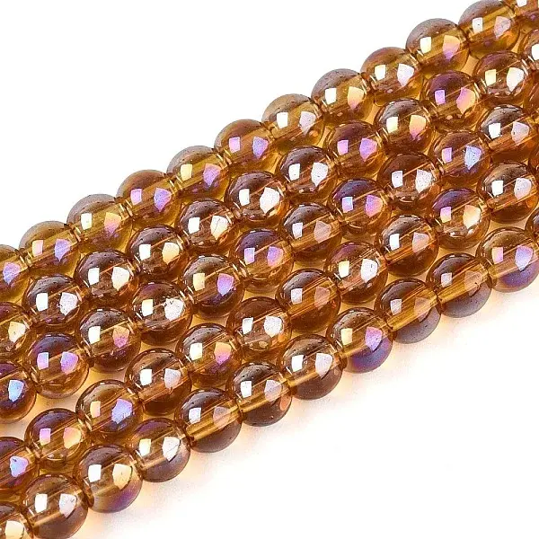 Electroplate Transparent Glass Beads Strands