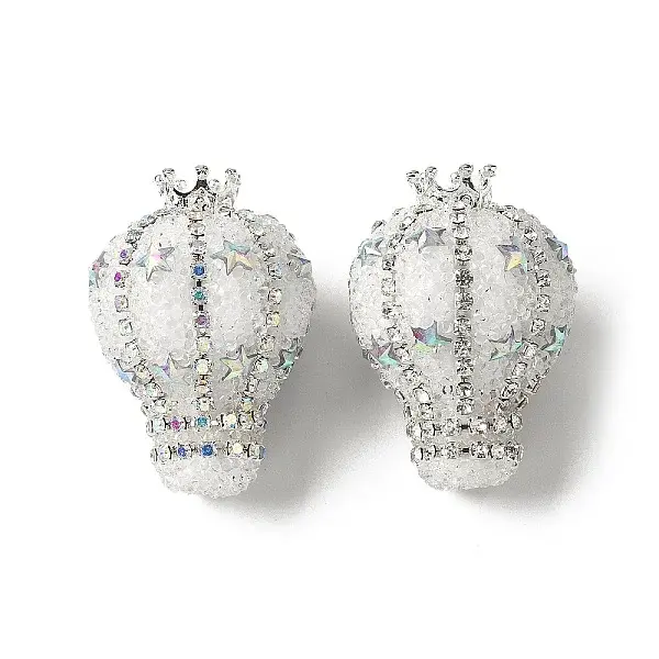Crown Hot Air Balloon Acrylic Rhinestone Beads