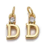 Brass Micro Pave Clear Cubic Zirconia Pendants