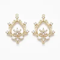 Brass Micro Pave Cubic Zirconia Links