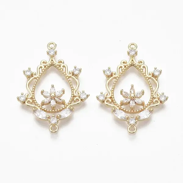 Brass Micro Pave Cubic Zirconia Links