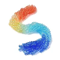 Transparent Painted Glass Beads Strands