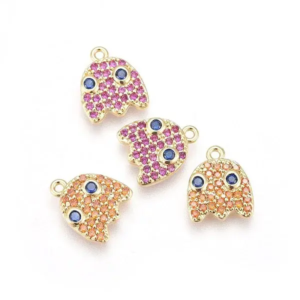 Brass Micro Pave Cubic Zirconia Pendants