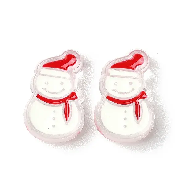 Christmas Decorations Theme Opaque Acrylic Bead with Enamel