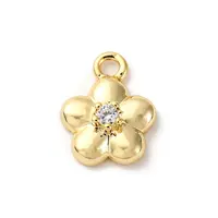Brass Micro Pave Cubic Zirconia Charms