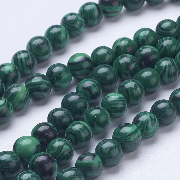 Synthetic Malachite Beads Strands