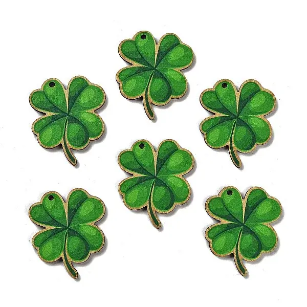St. Patrick's Day Themes Printed Wood Pendants