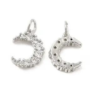 Brass Micro Pave Cubic Zirconia Charms