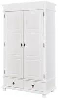 Dvoudveřová šatní skříň z masivu oldie - bílá