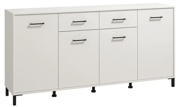 Široká kombinovaná komoda lucida - bílá