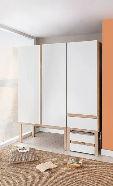 Skříňová sestava artos - dub sofia/bílá