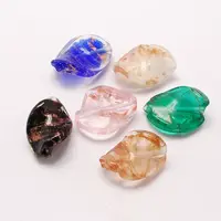 Handmade Gold Sand Lampwork Beads