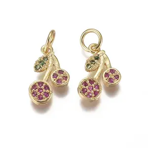 Brass Micro Pave Cubic Zirconia Charms