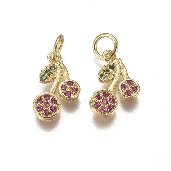 Brass Micro Pave Cubic Zirconia Charms