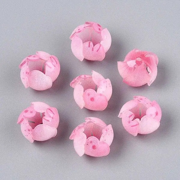 Flower Acrylic Bead Caps