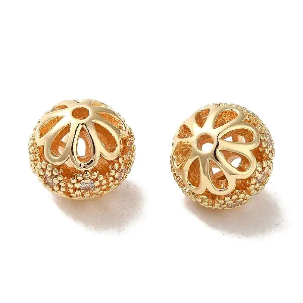 Rack Plating Brass Pave Cubic Zirconia Beads