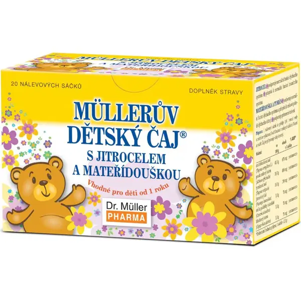 Dr. Müller Müllerův dětský čaj® S jitrocelem a mateřídouškou dětský čaj při kašli a nachlazení 20 ks