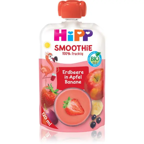 Hipp BIO Smoothie jablko - banán - červené ovoce ovocný příkrm 120 ml