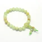 Buddha Meditation Yellow Jade Beaded Stretch Bracelets