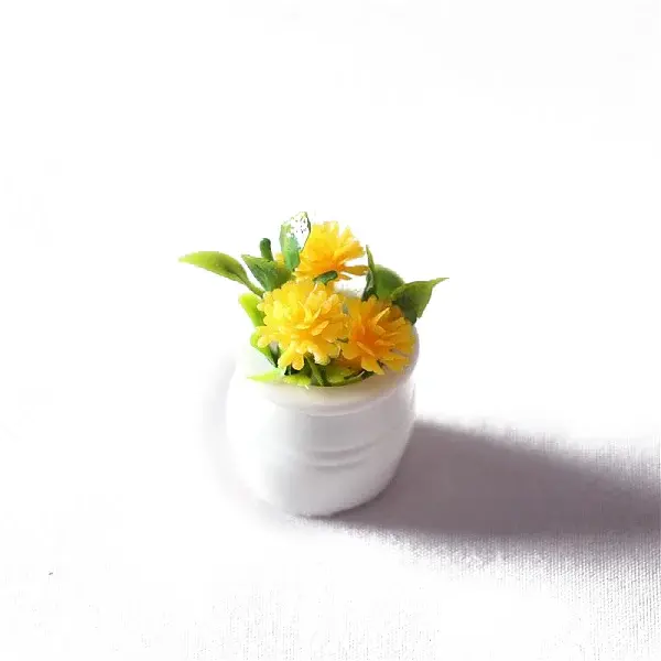 Mini Resin & PVC Flower Potted Plant Model