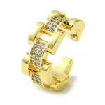 Brass Micro Pave Cubic Zirconia Open Cuff Rings