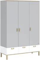 Šatní skříň 3d simba - šedá/bílá/dub