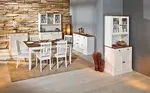 Velká jídelna z masivu carson - bílá/hnědá