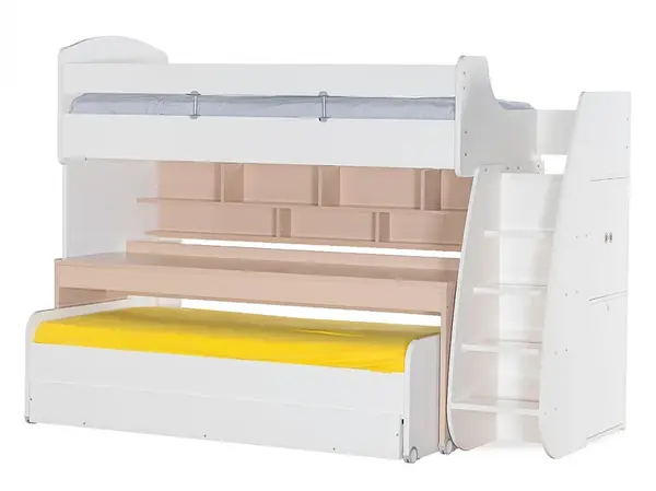 Multifunkční postel ii s výsuvným stolem, postelí a zásuvkou andy -