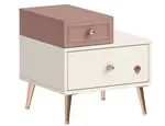 Noční stolek beauty - béžová/růžová