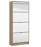 Výklopný botník 4-dvířkový se zrcadlem vincent - dub sonoma