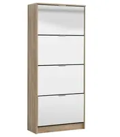 Výklopný botník 4-dvířkový se zrcadlem vincent - dub sonoma